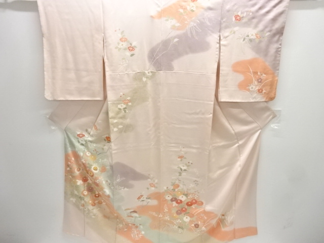 JAPANESE KIMONO / HOMONGI / EMBROIDERY / KIKU